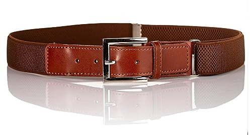 Olata Adjustable Children’s Belt with Buckle and Brown Leather Fittings (8-15 Years). Brown