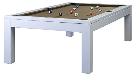 Billiard-Royal Billardtisch Pooltisch Modell Olivia Weiß 8 ft. inkl Tischplatte mit hochwertigem K-55 Bandengummi und freier Tuchwahl, Tuchfarbe:Beige