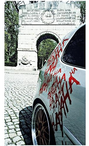 Finest Folia HAHAHA Auto Aufkleber Karminrot 55x65cm Tuning Folie | Selbstklebender Vinyl Sticker mit Schriftzug für Auto Motorrad wetterfest UV-beständig Scheibe Karosserie Fenster KX029