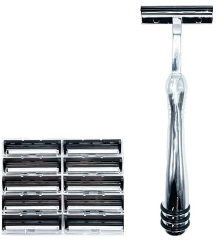 Super Safety Razors All Metal Trac 2 (Trac II) G2, GII Compatible rasoir et 10 Taconic Shave jumeaux Cartouches lame