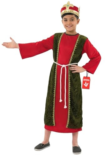 fun shack Red Wise Man Costume for Kids, Wiseman Costume Boys, Nativity Costumes for Kids, Boys Christmas Costumes, Medium