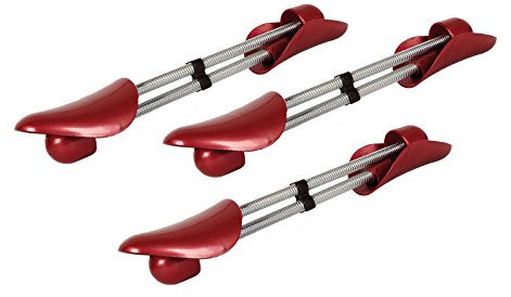 Kaps 3 pairs Of Quality Shaping Plastic Shoe Trees With Spring Ladies Womens Shape, UK 3-9 / EU 36-42, Red