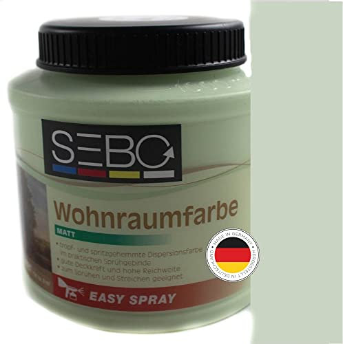 SEBO Innenwandfarbe Monte 0,8l Pastellgrün Wohnraumfarbe Innenfarbe Mint Grün Hellgrün