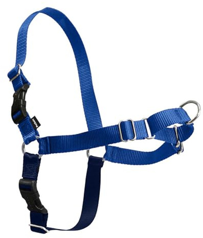 PetSafe Easy Walk No-Pull Dog Harness - The Ultimate Harness to Help Stop Pulling - Take Control & Teach Better Leash Manners - Helps Prevent Pets Pulling on Walks, Medium/Large, Royal Blue/Navy Blue