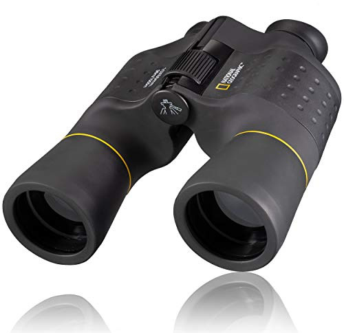 National Geographic kikare 10 x 50 porro med central drivfokusering, robust gummiarmering och stativanslutningsgänga inklusive transportväska