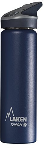 Laken Thermo Kids Vacuum Insulated Stainless Steel Leak Sports Water Bottle with Jannu Straw Cap, 25 Oz, Blue