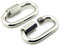 Yasorn 2-Pack M8 en Acier Inoxydable D Forme Mousqueton Quick Link Keychain Buckle