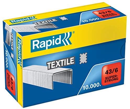 RAPID 24872200 - Caja 10000 grapas 43/6 mm Caja 10000 textil Super Strong galvanizada