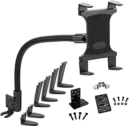 ARKON – Halterung für Autositzschiene oder Boden-Tablethalterung mit 56 cm langem Arm für iPad Pro, iPad Air 2, iPad Retail, Schwarz