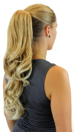 WIG ME UP W3063-16TKB88 Haarteil/Zopf gewellt lang (55 cm) Butterfly/Schmetterlings-Klammer Blond-Mix