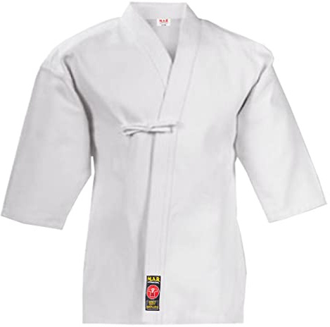 MAR | Traditional Kendo Gi White Hakama Jacket Japanese Style Kendo Aikido Suit Iaido Martial Arts Uniform, Unisex Heavy-Weight Polycotton Fabric