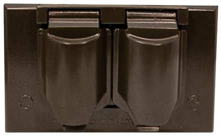 Sigma Engineered Solutions 14245BR 1-Gang Horizontal Duplex Weatherproof Cover, Bronze