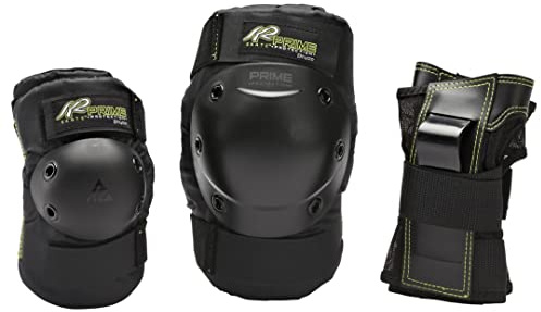 K2 Dam Inline Skates Skyddad Prime W Pad Set, knä/armbågshandledsskydd – Prodektorer Skateboard Skyddsutrustning, svart, S, 3041601.1.S