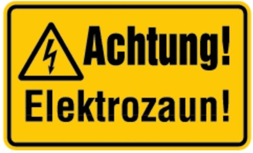 LEMAX® Warnschild, Achtung! Elektrozaun!, 120 x 200 mm Kunststoff Gelb Aufdruckfarbe: Schwarz 200x120mm