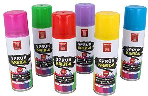 Sprühkreide 6er Set, je ca. 100ml, farbig sortiert
