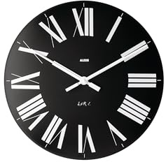 Alessi 12 B Firenze Wanduhr aus ABS, Quarzwerk, schwarz