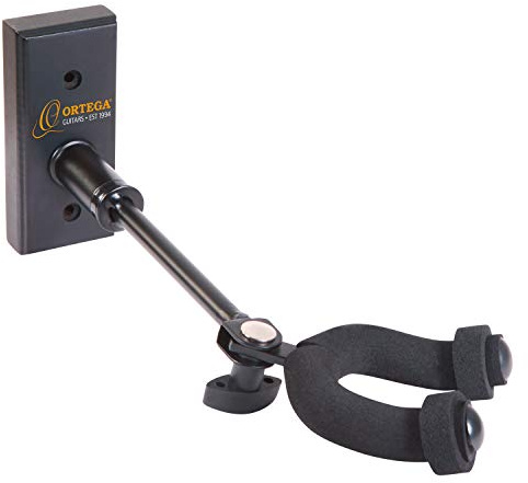 Ortega Guitars Accessoires Support pour Guitare - Support Mural Orientable pour Guitare - Bois, Noir (OGHAD-1)