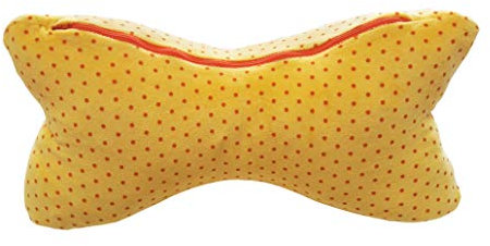 Biona Lesekissen/Leseknochen/Knochenkissen 35x18 cm + Ökotex (Nicki-Plüsch gelb, mit Inlett)