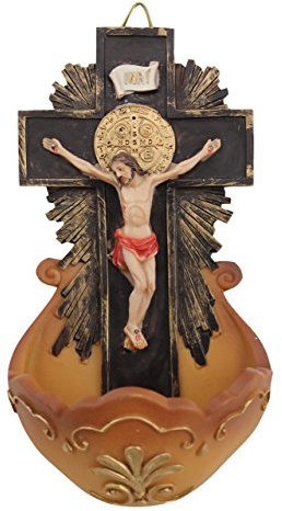 St Benedict Crucifix Holy Water Font