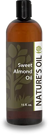 Sweet Almond Oil 15oz - 100% Pure Carrier for Massage, Diluting Essential Oils, Aromatherapy, Hair & Skin Care Benefits, Moisturizer & Softener - by Nature's Oil.