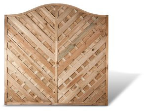 Diagonal Lamellenzaun Zaunfelder Maß 180 x 180 auf 160 cm (Breite x Höhe) mit kronenförmiger Spitze aus Kiefer/Fichte Holz, druckimprägniert Berlin Diagonal