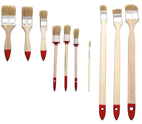 10 tlg Set Rundpinsel + Flachpinsel + Heizkörperpinsel Winkelpinsel Malerpinsel