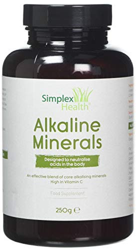 SimplexHealth Alkaline Minerals Powder. Make an Alkaline Drink with core alkalising Minerals Including Potassium Citrate, Calcium Citrate, Magnesium Citrate to pH Balance The Body (250g)