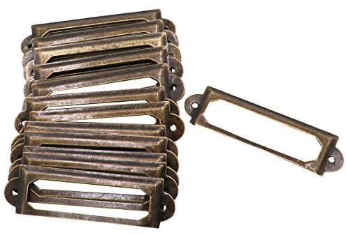 LGEGE Etikettenhalter im Vintage-Stil, für Büro, Bibliothek, Schublade, 60 x 17 mm, 30 Stück