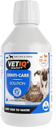 VETIQ Denti-Care Solution For Cats & Dogs, Simply Add to Drinking Water to Reduce Dental Plaque and Freshen Bad Breath, 250 ml (Pack of 1)