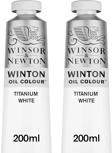 Winsor & Newton Colori ad Olio Winton - Pacco Doppio con 2 Tubi da 200 ml - di Bianco di Titanio