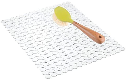 iDesign Protège-évier Orbz 70660, grand tapis de vidange en plastique découpable, transparent