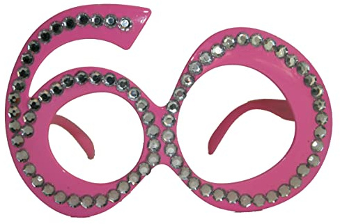Folat 8714572007542 754 - Brille mit Diamanten - rosa - Zahl 60