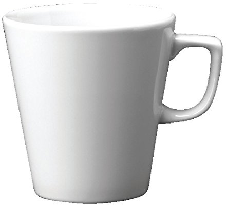 Churchill Super vitrificada W002 Plain Ware Cafe Latte Taza, color blanco (paquete de 12)