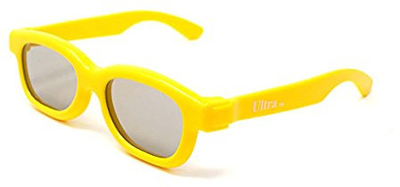 Ultra 1 Yellow Childrens Passive 3D Glasses Kids for Use with all Passive TVs Cinema Projectors and RealD Films Movies Circular Polarised 3D Glasses Passive Kids Movies Cinema 3D Glasses