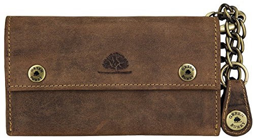 Greenburry Vintage Portemonnaie Leder Geldbörse braun | Querformat