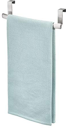 iDesign Axis Portasciugamani Da Appendere Di Forma Arrotondata, Piccolo Porta Salviette In Acciaio, Argento