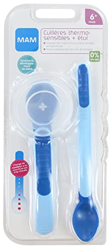 MAM Wärmeempfindliche Löffel + Etui ab 6 Monaten - Blau