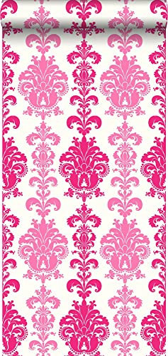 papier peint baroque rose 53 cm x 10.05 m - ESTAhome