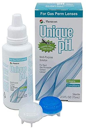 Unique pH Travel Pack- Multipurpose Solution for Gas Permeable Contact Lenses -2.5 Fluid Ounces