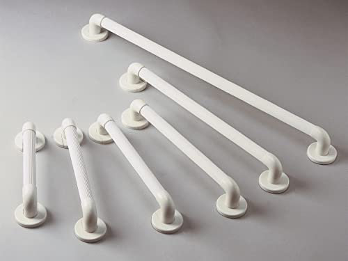 Homecraft Barra de Agarre Moldeada y Acanalada de 61 cm, PVC Blanco Texturizado con Rejillas para Seguridad Baño, para Discapacitados, Lesionados o Recién Operados, Ayuda Equilibrio