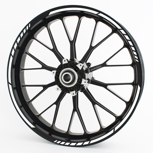 Motoking Felgenrandaufkleber GP - WEIß - Komplettset für 15 bis 19