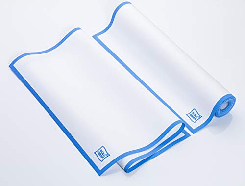 ROLL DRAP – Rollo de 10 Paños Multiusos | 100% Algodón | Reutilizables | 40 x 64 cm | Blanco con cenefa azul | Formato Rollo, en Unidades Precortadas