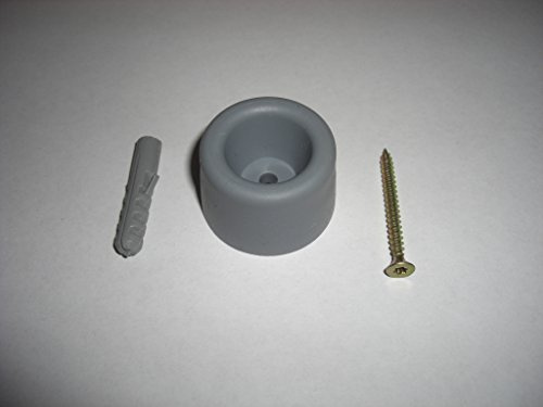 Gummipuffer,Türstopper, Wandtürstopper, Bodentürstopper, Gummi grau, ø 40, Höhe 25mm, mit 8er Dübel und 4x45 Torxschraube