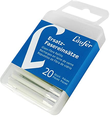 Läufer 10200 Ersatzfasereinsätze für Läufer Glasfaserradierstift, 20 Ersatzpinsel für Glasradierer