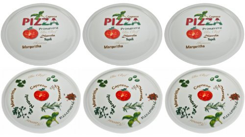 Retsch Arzberg Assiette à Pizza Ø 30 cm, Porcelaine, Porcelaine, Pomodoro & Spezia, Lot de 6