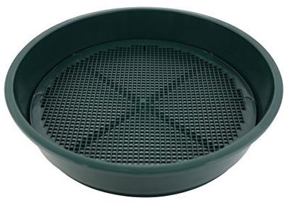 Xclou Garden Erdsieb aus Kunststoff mit zwei auswechselbaren Einsätzen, Grün, Ø ca. 38 cm