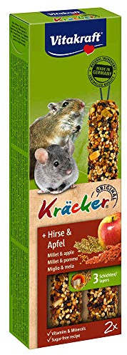 Vitakraft Kräcker – Leckerli für Mäuse mit Hirse und Äpfeln – 2 Kracker