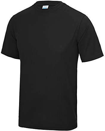 Just Cool Mens Performance Plain T-Shirt (L) (Jet Black)