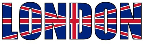 Skyline4u London Schriftzug Aufkleber Autoaufkleber Union Jack - 15x4,4cm