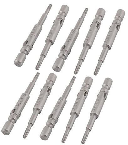 sourcing map 10Pcs 1.6mm Tip 4mm Rundschaft T6 Magnetik Torx Schraubendreher Bits Werkzeug de
